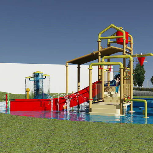 Estrutura lúdica para parque aquático - Van Egdom - em material plástico / em madeira