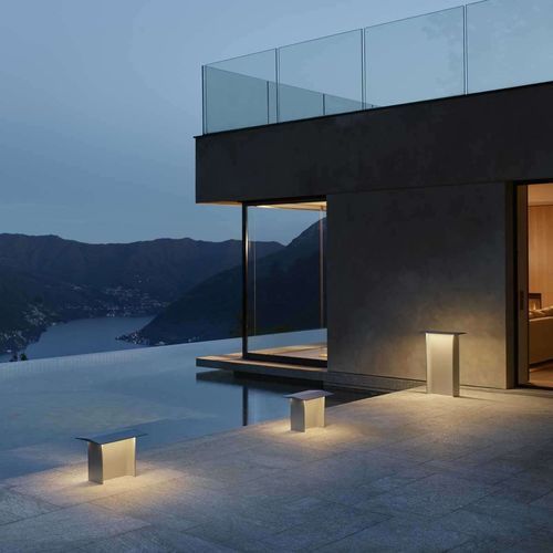 Poste balizador de iluminação da linha residencial - Fienile - LUCEPLAN - contemporâneo / em alumínio / em policarbonato