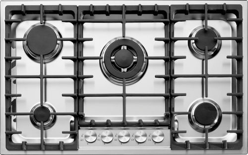 Cooktop a gás - OFFICINA  - F.lli Barazza Srl - 5 bocas / de embutir / com botões