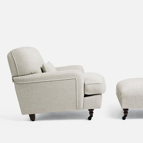Poltrona contemporânea - Raffles  - DePadova - em tecido / com almofada removível / com apoio para pés