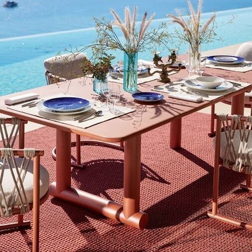 Mesa de jantar contemporânea - TRAMPOLINE - Cassina - em concreto / em mármore / com base em alumínio termolacado