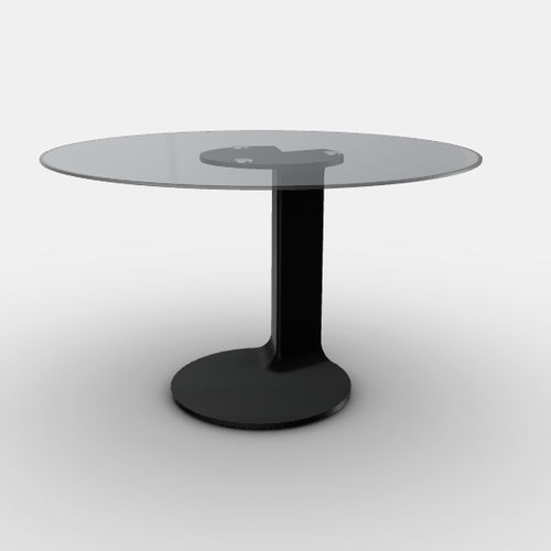 Mesa gueridon contemporânea - TL59 - Cassina - em vidro / com base metálica / retangular
