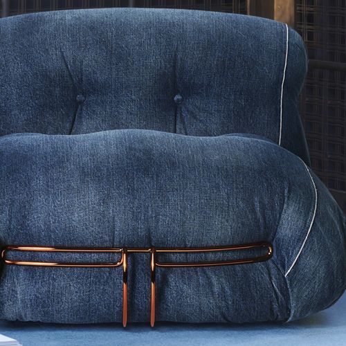 Poltrona baixa contemporânea - SORIANA - Cassina - em tecido / metálica / em material reciclado