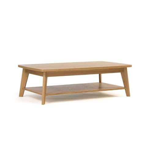 Mesa de centro contemporânea - KENSAL - Woodman Ltd. - com folheado de madeira / com base em madeira maciça / retangular