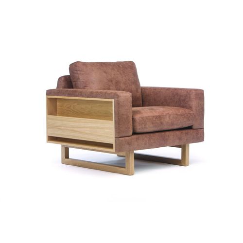 Poltrona contemporânea - LIBERIA  - Woodman Ltd. - em tecido / em carvalho / com almofadas