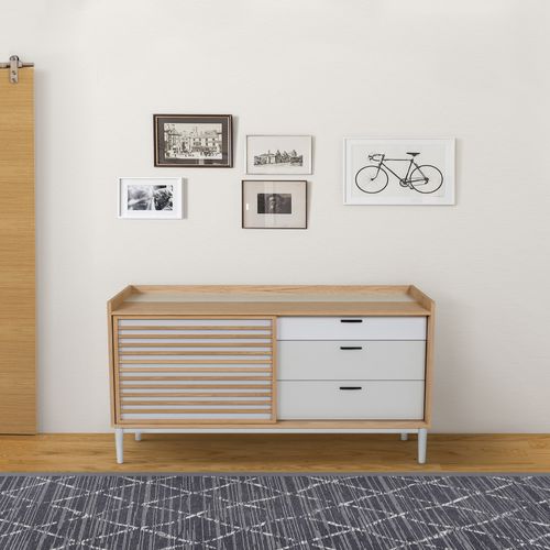 Buffet aparador contemporâneo - LUGO - Woodman Ltd. - com folheado de madeira / em vidro / em couro