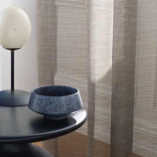 Cortina de voile de cor lisa - ZIMMER + ROHDE : DESTINATIONS - Zimmer + Rohde GmbH - listrada / em algodão / em poliéster