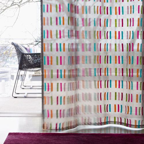 Cortina de voile estampada - ZIMMER + ROHDE : URBAN RHYTHM - Zimmer + Rohde GmbH - em cetim / em poliéster / lavável