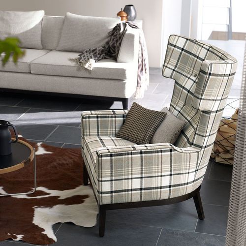 Poltrona contemporânea - ZIMMER + ROHDE : HOME - Zimmer + Rohde GmbH - em tecido / em madeira / de orelhas