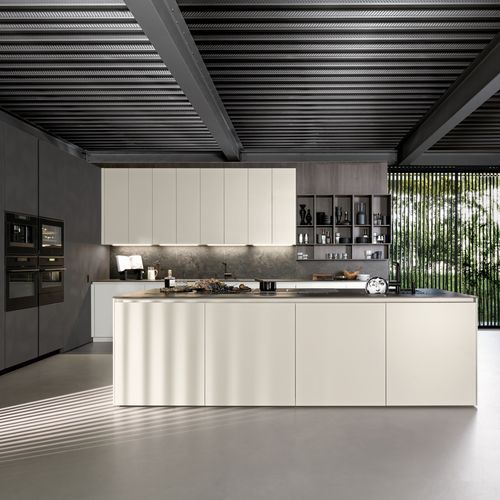 Cozinha contemporânea - LAIN  - Euromobil spa - em madeira maciça / em alumínio / com ilha