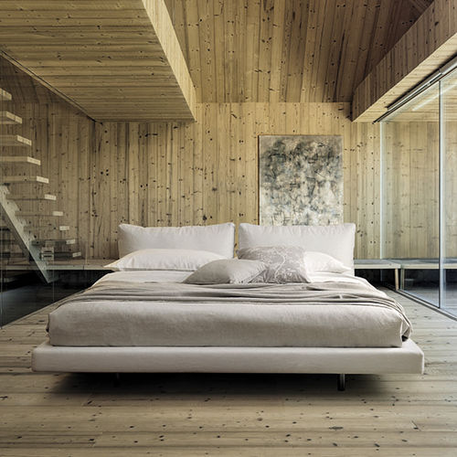 Cama de casal - OZIUM - desiree divani - contemporânea / estofada / com cabeceira