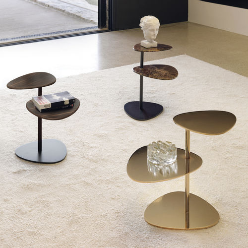 Mesa lateral contemporânea - YORI - desiree divani - em madeira de freixo / metálica / em mármore
