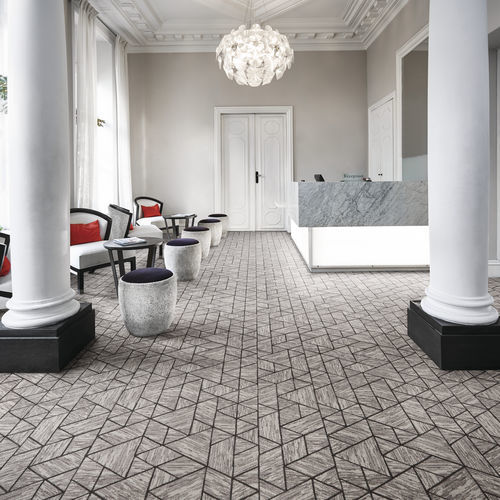 Carpete tufado - CARRARE - Balsan - em nylon / geométrico / cinza