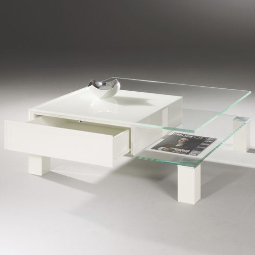 Mesa de centro contemporânea - THEBEN - Dreieck GmbH - em vidro / quadrada / com compartimento de arrumação
