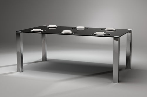 Mesa de jantar contemporânea - QUADRO MAGNUM - Dreieck GmbH - em vidro / em aço inoxidável / retangular
