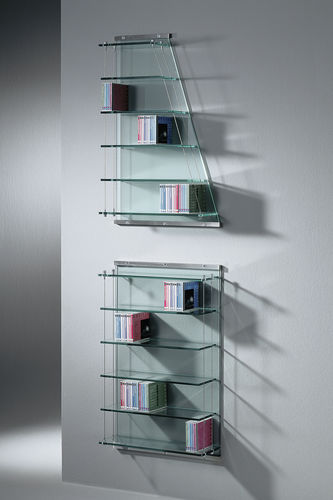Estante de parede - Dreieck GmbH - contemporânea / em aço inoxidável / em vidro