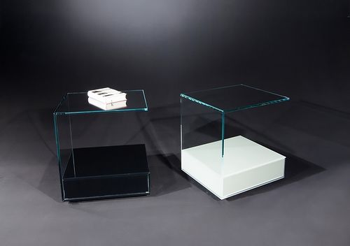 Criado-mudo contemporâneo - PURE DOWN - Dreieck GmbH - em vidro / retangular / com gavetas