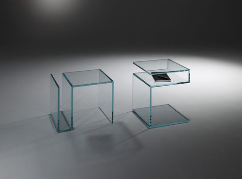 Mesa lateral contemporânea - JANUS III - Dreieck GmbH - em vidro / retangular / quadrada