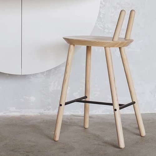 Cadeira alta contemporânea - NAÏVE - EMKO - para ambiente interno / em aço / em madeira