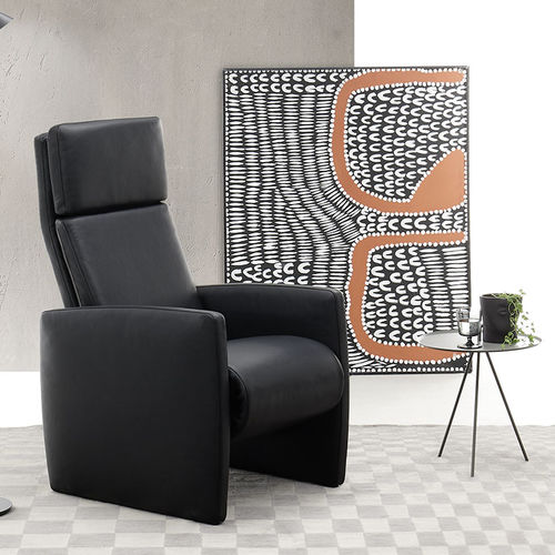 Poltrona de descanso contemporânea - EM 110 - Erpo Möbelwerk GmbH - em couro / em tecido / com apoio para pés