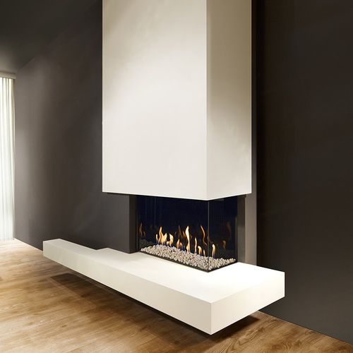 Lareira a gás natural - KALFIRE G65/44C - Kalfire Fireplaces - de embutir / de canto / com 2 faces