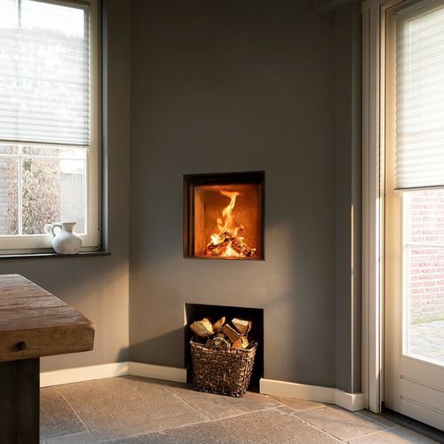 Lareira a lenha - KALFIRE W45/48F - Kalfire Fireplaces - de embutir / apoiada / Face única