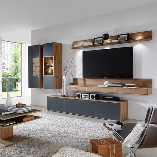 Móvel de parede contemporâneo para TV - CAYA  - Hartmann Möbelwerke GmbH - em carvalho / em vidro fosco / modular