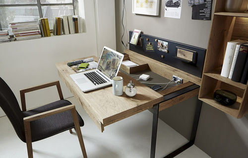 Mesa secretária contemporânea - BENT  - Hartmann Möbelwerke GmbH - em carvalho / com base tipo trenó