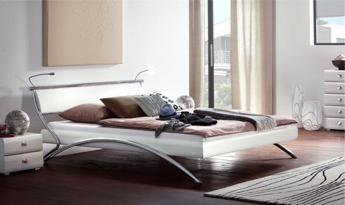 Cama de casal - NOBLE ASSISI - Hasena AG - contemporânea / estofada / com cabeceira
