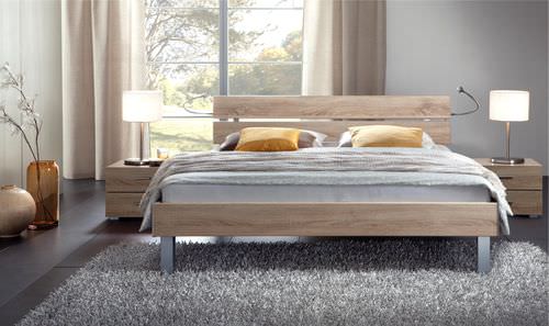 Cama de casal - CARO   - Hasena AG - contemporânea / em carvalho / em madeira serrada em bruto