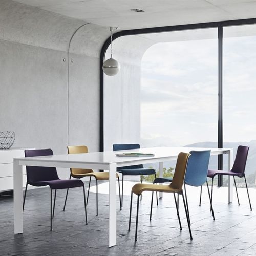 Mesa de jantar contemporânea - TISCH - Kettnaker GmbH & Co. KG Möbel-Manufaktur - em madeira laqueada / com base metálica / retangular
