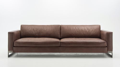 Sofá contemporâneo - NEOCLASSICO - Molinari Design Srl. - em couro / com braços / cinza