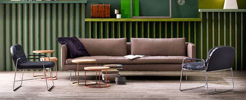 Sofá contemporâneo - ASPEN - Molinari Design Srl. - em couro / marrom / de 2 lugares