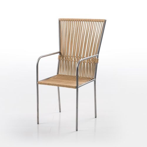 Cadeira de sala de jantar contemporânea - les copains - bruehl - para ambiente interno / em aço inoxidável / em corda