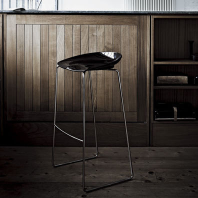 Banqueta alta contemporânea - FLAN - DESALTO spa - em nylon / com base em aço cromado / com base em aço laqueada