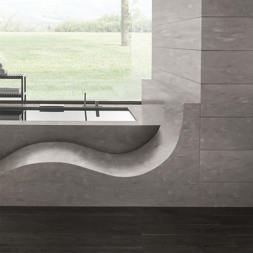 Chaise longue contemporânea - Ash Concrete - CORIAN - em Solid Surface / em Corian® / para banheiro