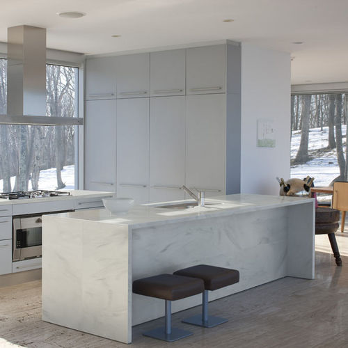 Tampo de bancada em Corian® - Artista Gray - CORIAN - cinza / de borda reta / de borda arredondada