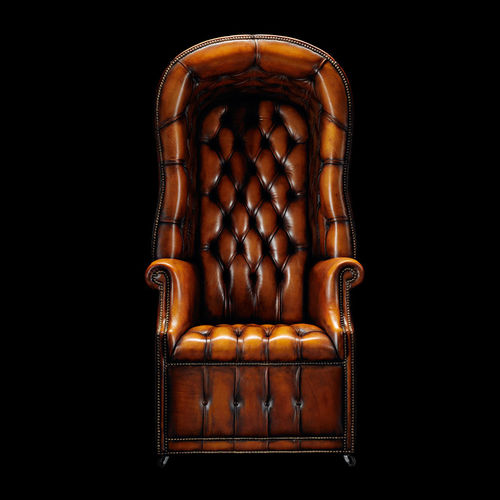 Poltrona Chesterfield - PORTERS - Fleming & Howland - em couro / com encosto alto