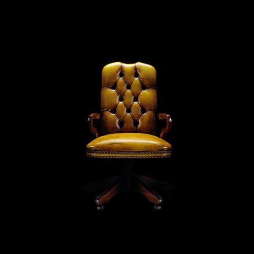 Poltronas de escritório Chesterfield - LORD - Fleming & Howland - em couro / em madeira / com base em estrela