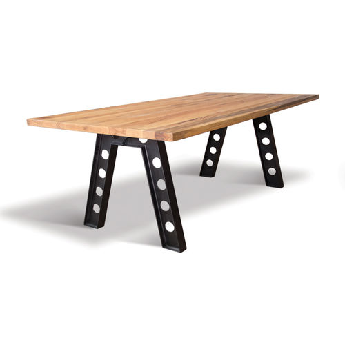 Mesa de design industrial - LONDON - Ecomatrix SRL - em carvalho / em madeira tratada com óleo / com base em aço