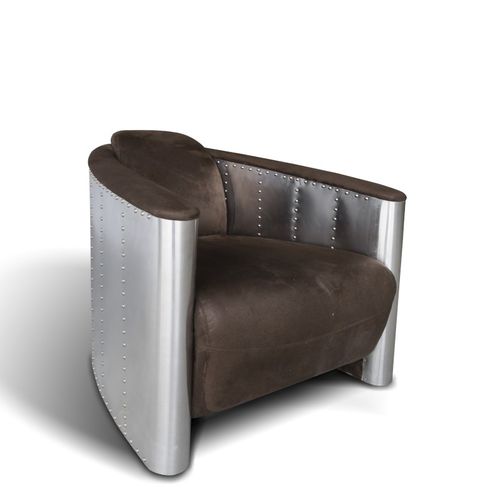 Poltrona de design industrial - AERO-KONSTANZ - Ecomatrix SRL - em couro / em tecido / em alumínio
