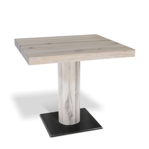 Mesa contemporânea - HORECA ZYLINDER - Ecomatrix SRL - em carvalho / com base em aço / com base em carvalho