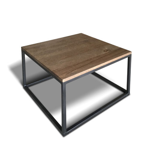 Mesa de centro contemporânea - CUBE - Ecomatrix SRL - em carvalho / com base em aço pintado / retangular