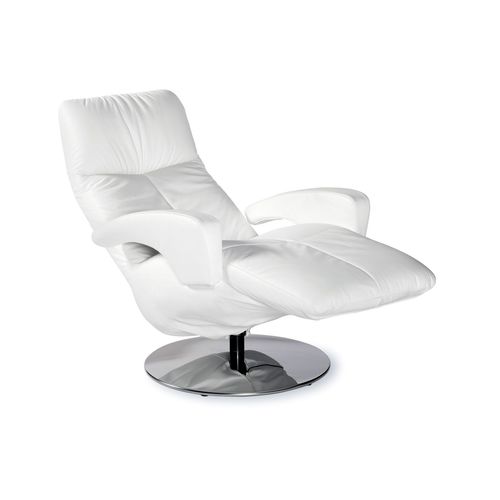 Poltrona de descanso contemporânea - Ray - STRÄSSLE Switzerland AG - em couro / com apoio para pés / reclinável