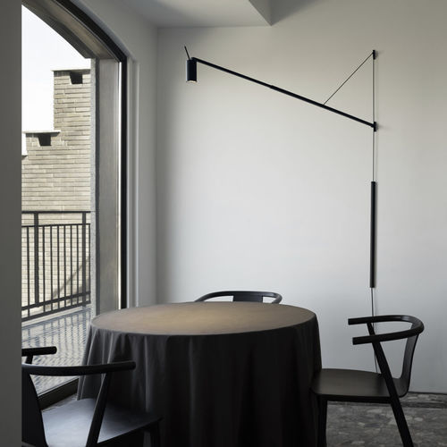 Arandela contemporânea - SWAN PLUS - NEMO - para ambiente interno / em alumínio / redonda