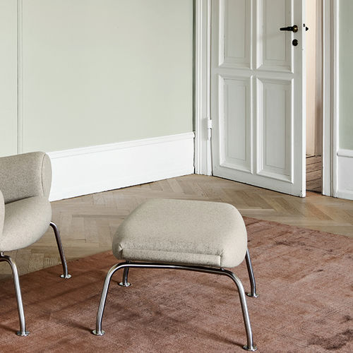 Repousa-pés de design escandinavo - WEGNER OX - Fredericia Furniture - em tecido / em couro / em aço inoxidável