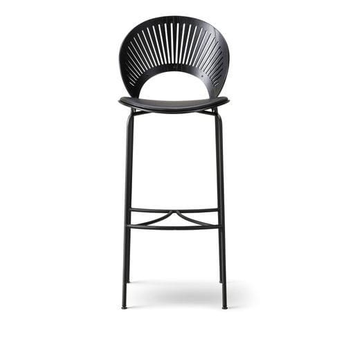 Cadeira alta de design escandinavo - TRINIDAD - Fredericia Furniture - para ambiente interno / em tecido / em couro
