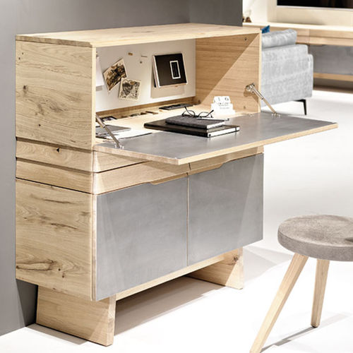 Mesa secretária contemporânea - V-Organo - Voglauer Möbelwerk Gschwandtner & Zwilling GmbH & Co. KG - em carvalho / com compartimento de arrumação
