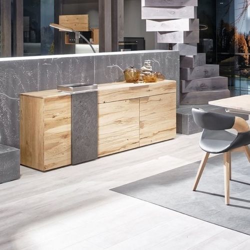 Buffet aparador contemporâneo - V-Alpin - Voglauer Möbelwerk Gschwandtner & Zwilling GmbH & Co. KG - em carvalho / em pedra / com gavetas