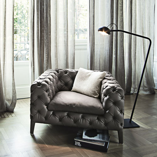 Poltrona Chesterfield - WINDSOR - arketipo - em veludo / em algodão / com almofada removível
